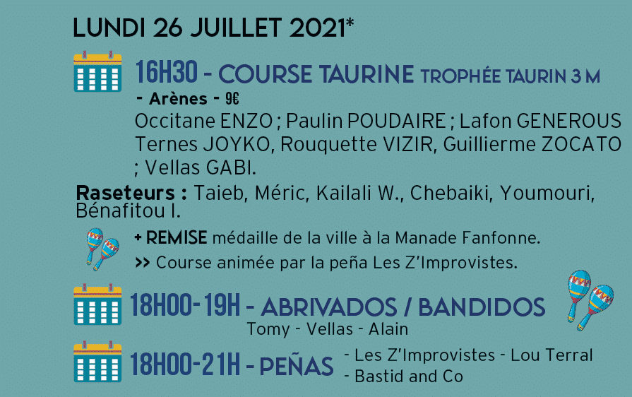 lundi 26 juillet fete été 202