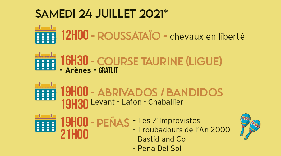 samedi 24 juillet fete été 2021